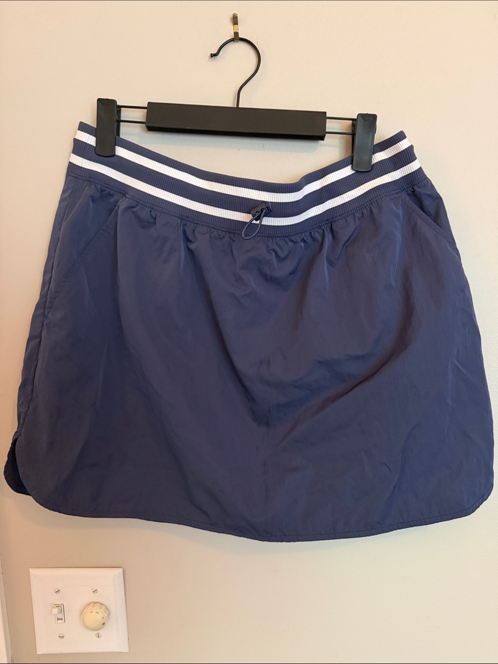 aerie Navy Blue Athletic Skirt with Striped Waistband